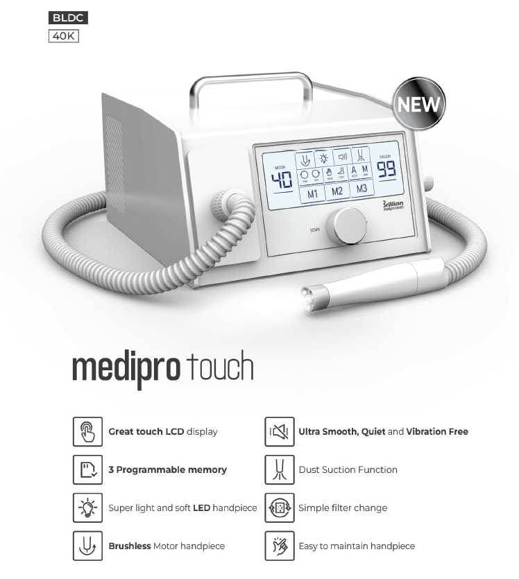 MEDI-PRO TOUCH 40,000 RPM LED VACUUM DRILL SET "NEW" - SAESHIN
