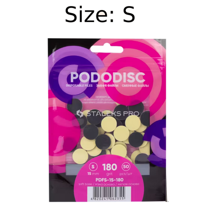 STALEKS Pro S Pododisc Disposable Files Soft Base for Pedicure Disc 15mm (50 Pcs) PDFS-15