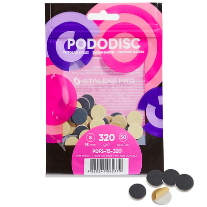 STALEKS Pro S Pododisc Disposable Files Soft Base for Pedicure Disc 15mm (50 Pcs) PDFS-15