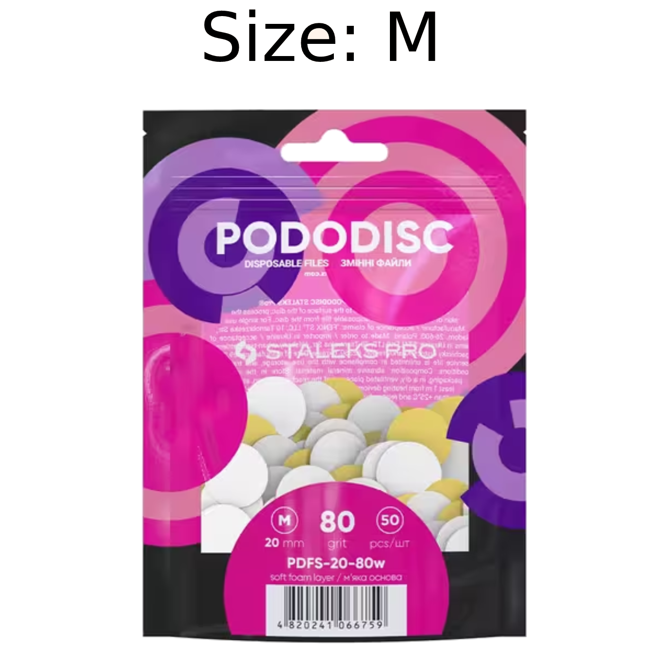 STALEKS PRO M PODODISC DISPOSABLE FILES SOFT BASE FOR PEDICURE DISC 20 ...