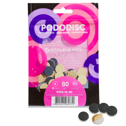 STALEKS Pro S Pododisc Disposable Files Soft Base for Pedicure Disc 15mm (50 Pcs) PDFS-15