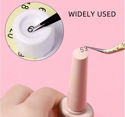 Clear Nail Number Stickers for Gel Polish and Swatches, 2pcs
