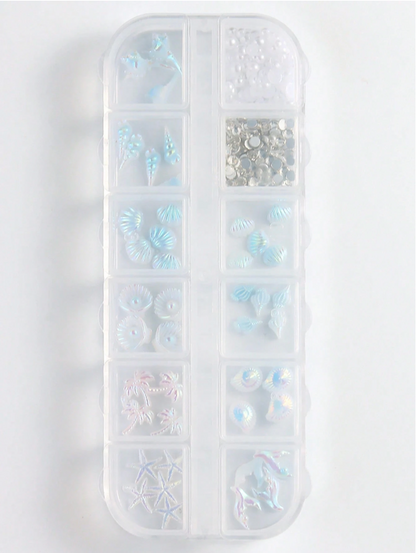 3D Aurora Ocean Nail Charms Set 72pcs