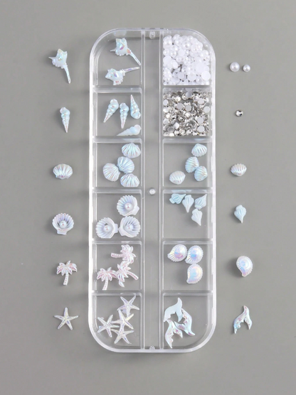 3D Aurora Ocean Nail Charms Set 72pcs