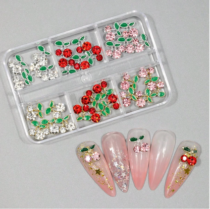 3D Cherry Nail Charms for Cute Nail Designs