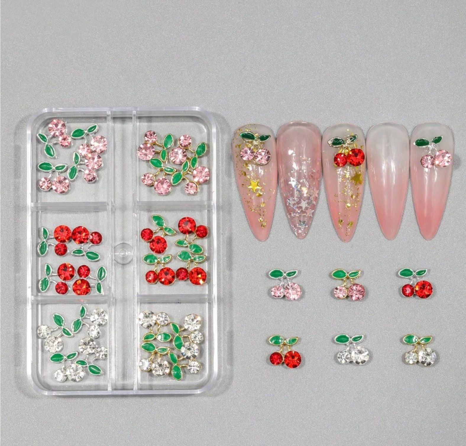 3D Cherry Nail Charms for Cute Nail Designs