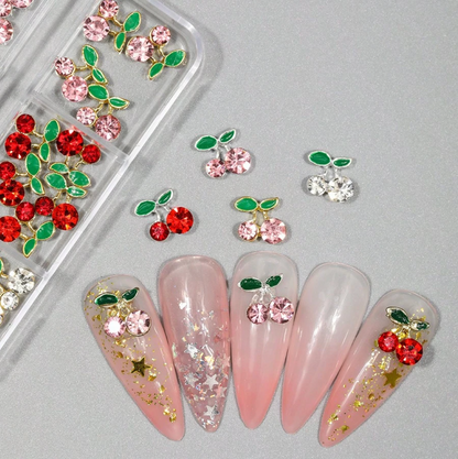 3D Cherry Nail Charms for Cute Nail Designs