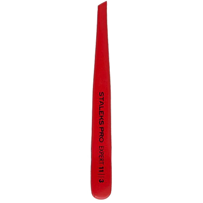 STALEKS PRO EXPERT 11 TYPE 3R EYEBROW TWEEZERS WIDE SLANT RED TE-11/3R - STALEKS™