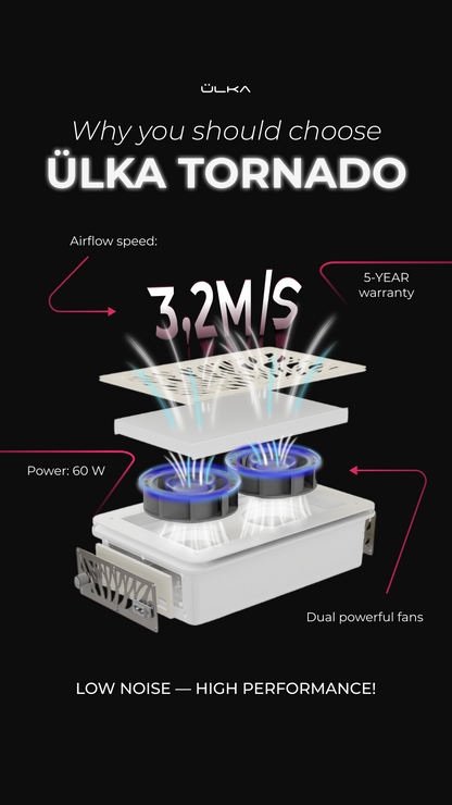 ULKA Tornado Built-In Nail Dust Collector White