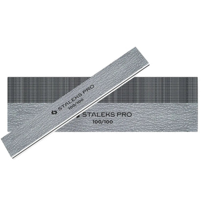 STALEKS - Straight wide mineral nail file 100/100 grit (25 pcs) NF-30-100/100-25