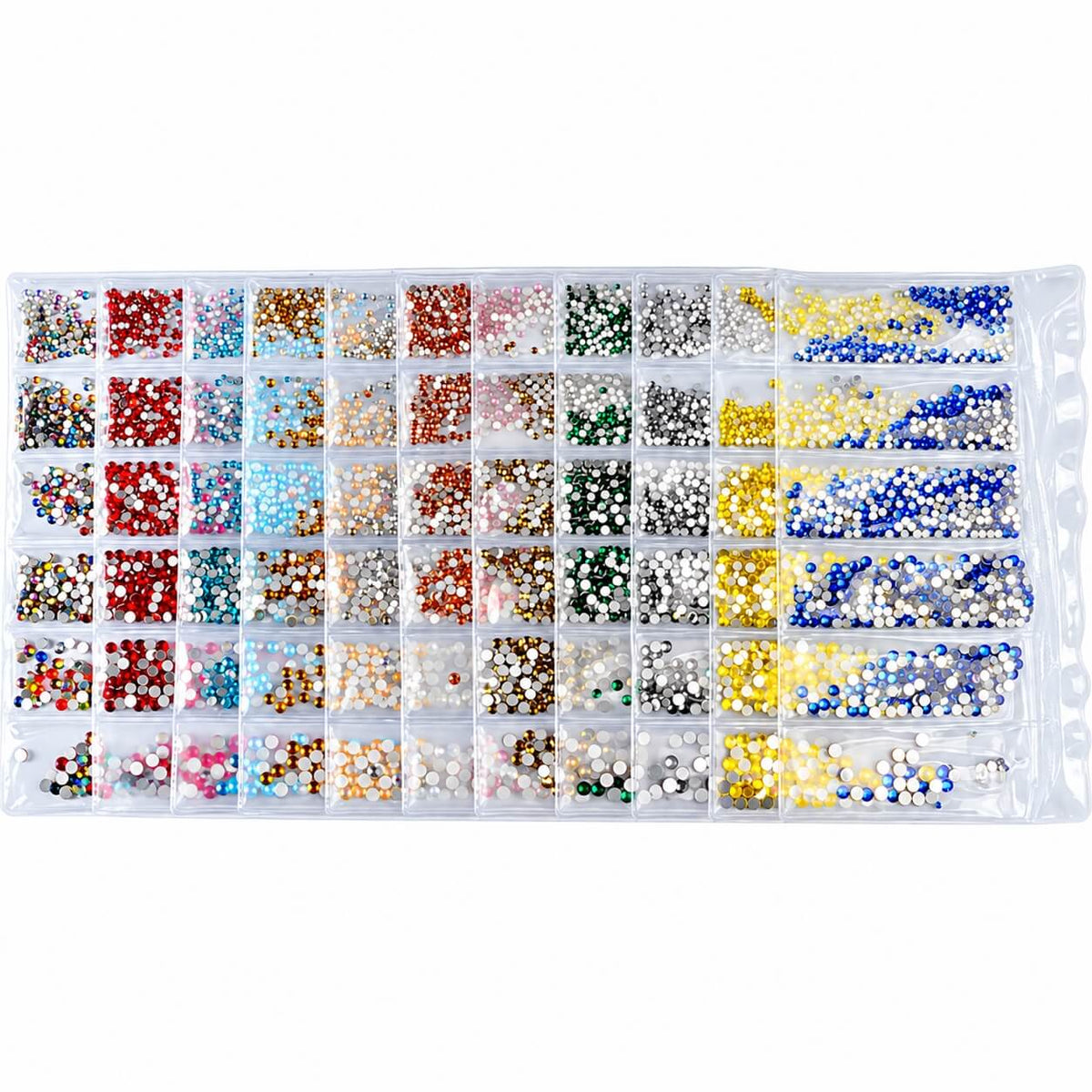 Mixed Size AB Flat Back Nail Crystals