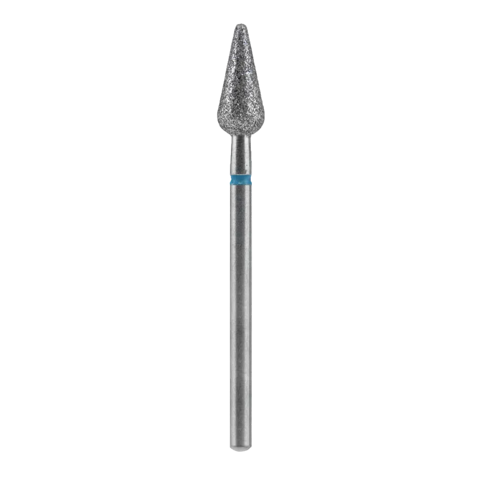 Diamond Nail Drill Bit, "Pointed Pear", Blue, EXPERT Head Diameter 5/12 mm (FA100B050/12) - STALEKS