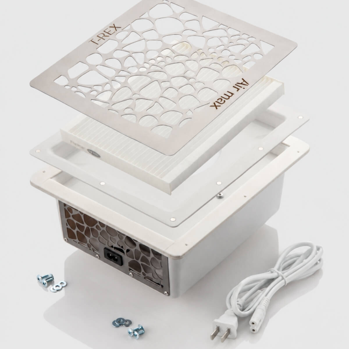 Air Max - Built-In T-Rex White with Gold Grill Nail Dust Collector