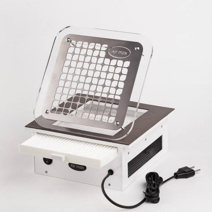 Built-in manicure dust collector AIR MAX VF 12 installed in a nail table