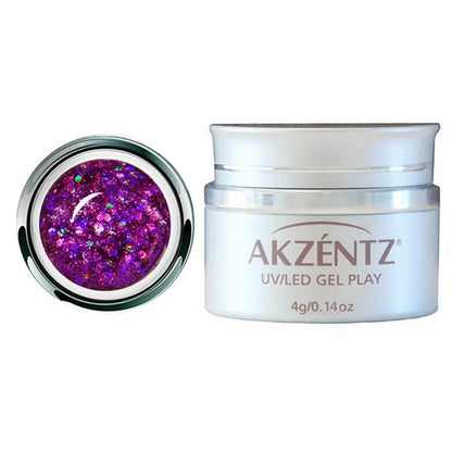 Akzentz Gel Play Glitter Dazzle Fuchsia 4g