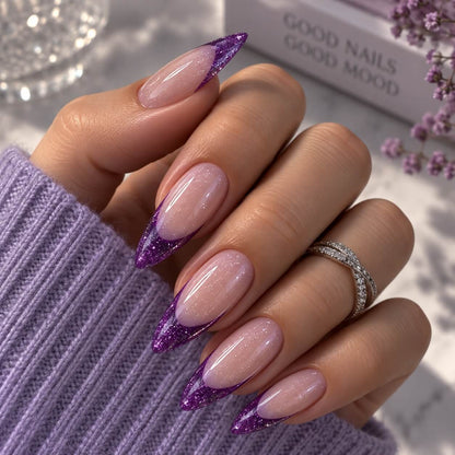 Akzentz Glitter Purple professional UV LED art gel