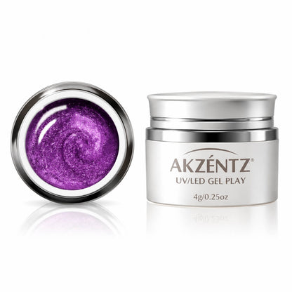 Akzentz Glitter Purple gel for French tips and glitter accents