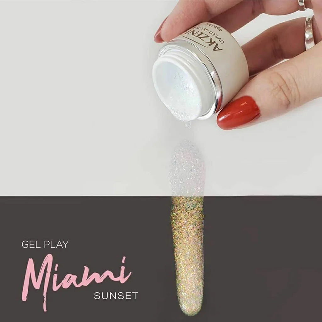 Akzentz Miami Sunset Glitter Gel 4g