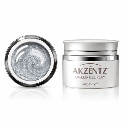 Akzentz Gel Play Glitter Silver, 4g, closed pot