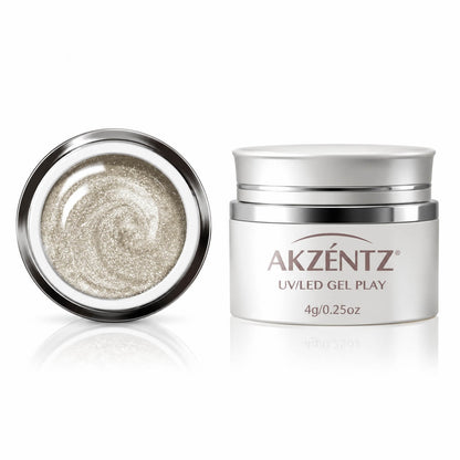 Akzentz Gel Play Glitter Silver Sand silver nail art gel 4g