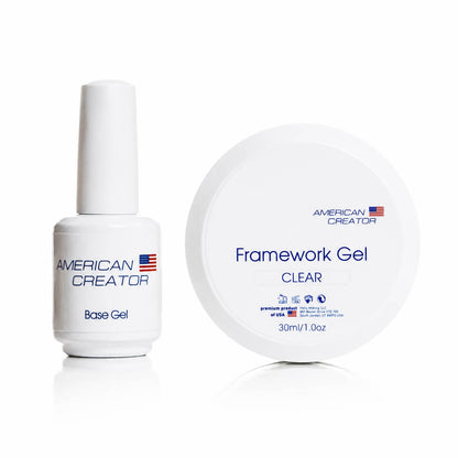 American Creator Base Gel 15ml and Framework Gel Clear 30ml duo
