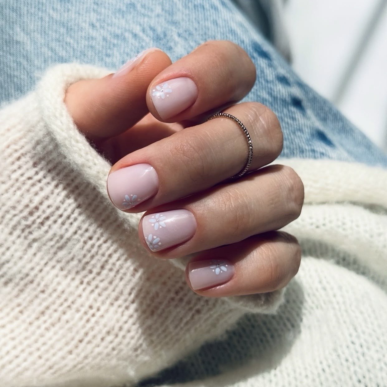 Cool pink structured manicure using Framework Gel Atlantic Shade