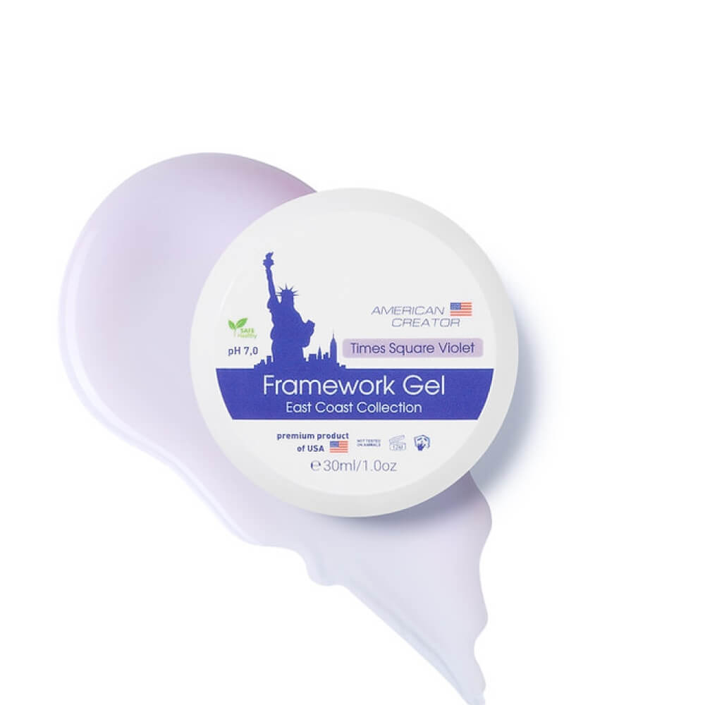 30ml bottle of American Creator Framework Gel in Times Square Violet