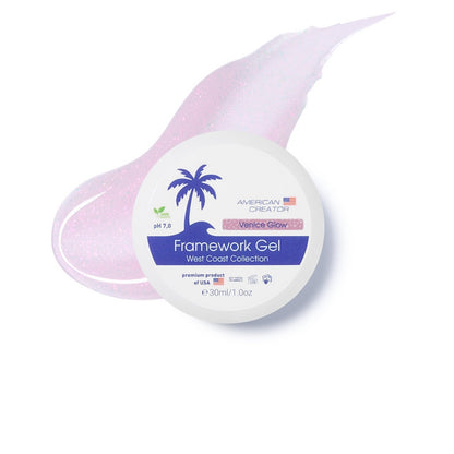 American Creator Framework Gel Venice Glow self-leveling builder gel for nail technicians