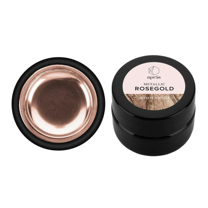 Apres Artiste Gel – Metallic Rose Gold Nail Art Gel for Precision Designs
