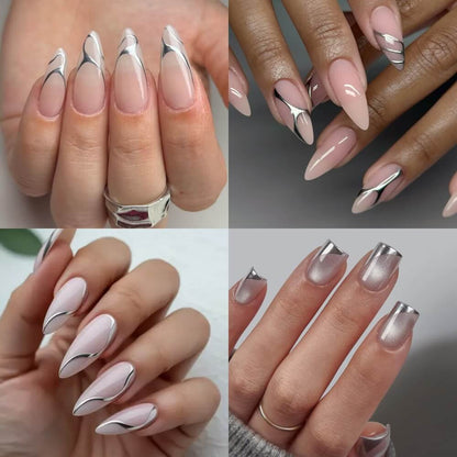 Bring high-impact shine and artistic precision to every manicure with Apres Artiste Gel – Metallic Silver. 
