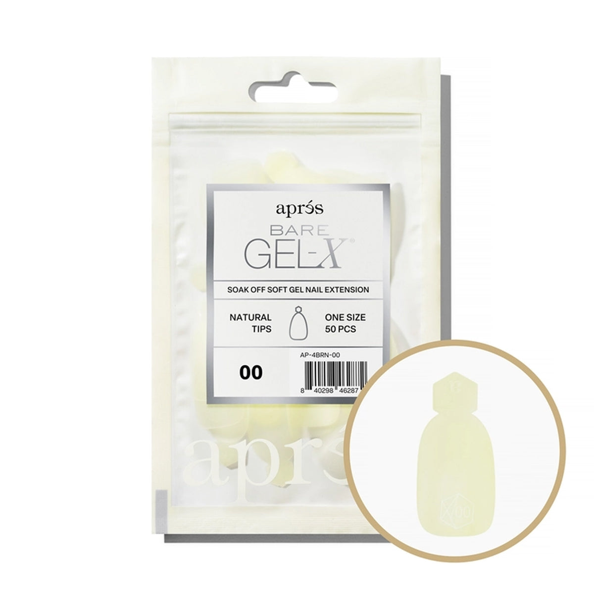 Apres Bare Gel-X Natural Refill Bag, size 00