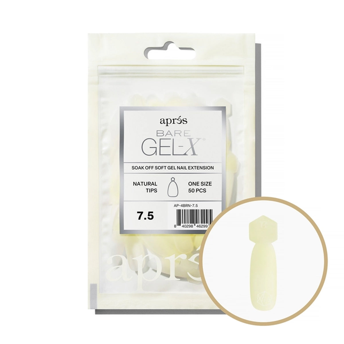 Apres Bare Gel-X Natural Refill Bag, size 7.5