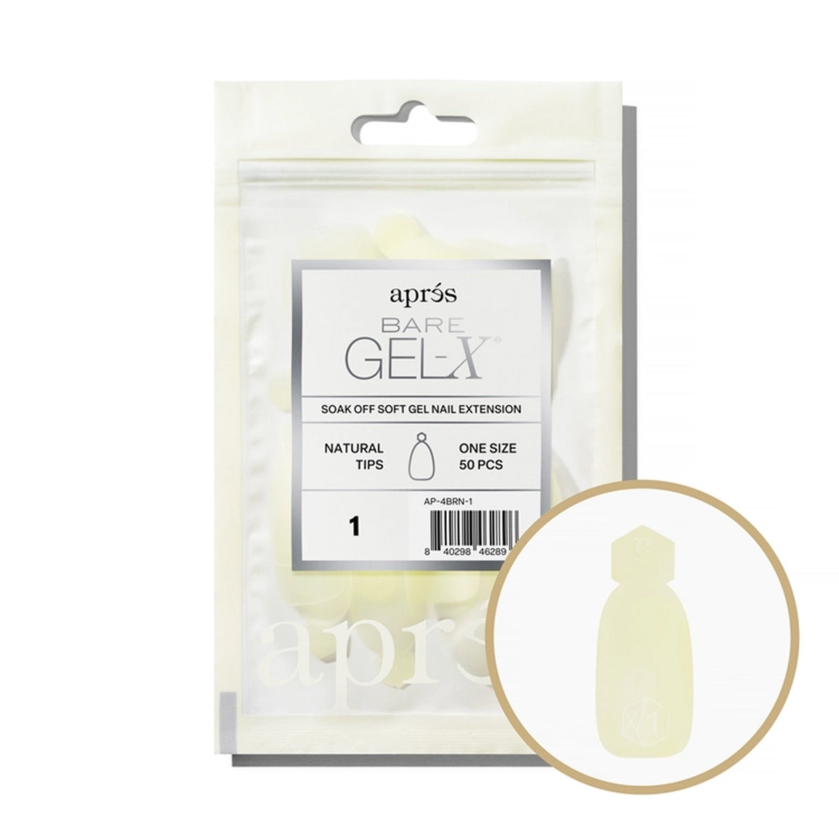 Apres Bare Gel-X Natural Refill Bag, size 1