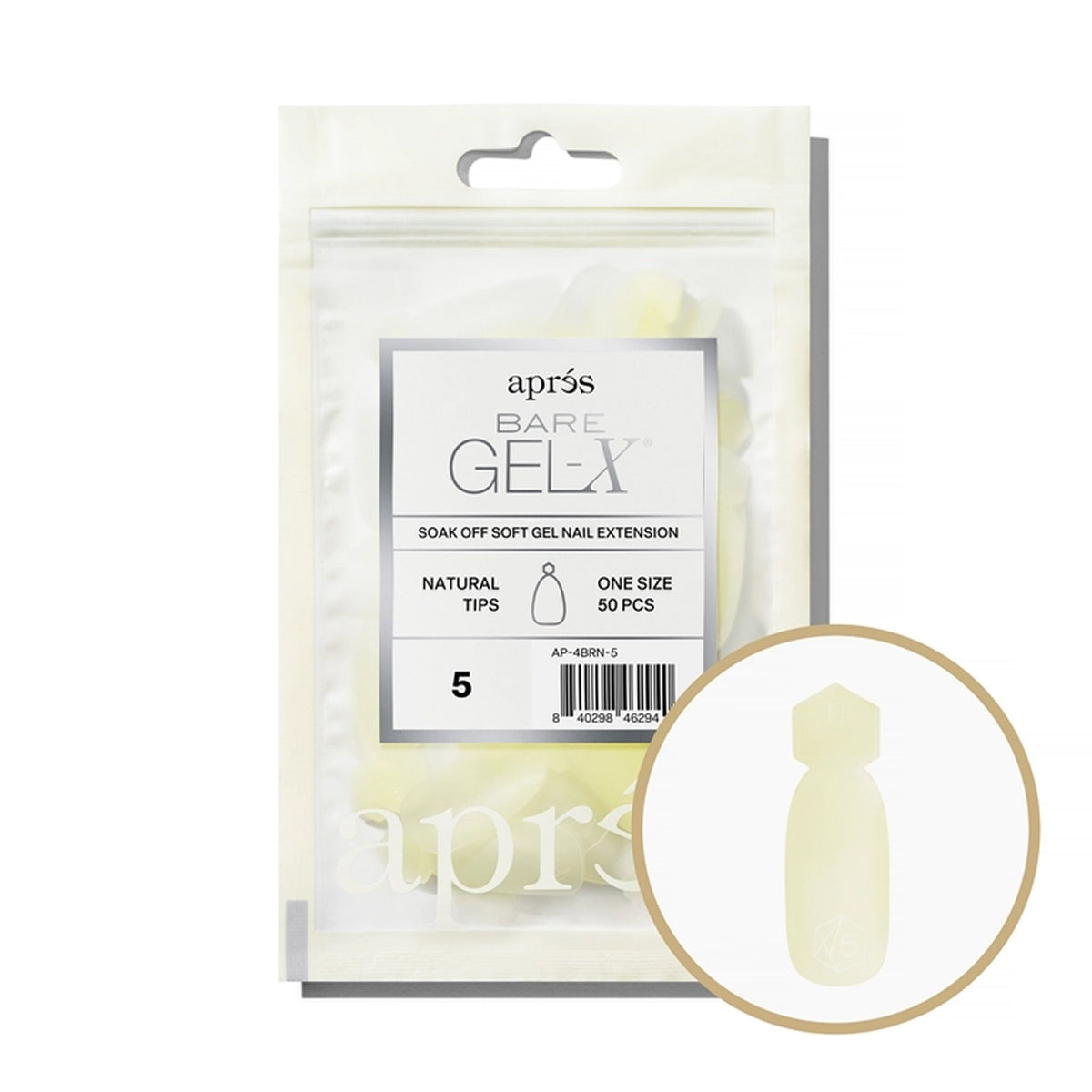 Apres Bare Gel-X Natural Refill Bag, size 5