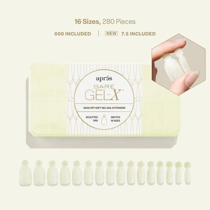 Apres Bare Gel-X Sculpted, single tip close-up, translucent off-white color
