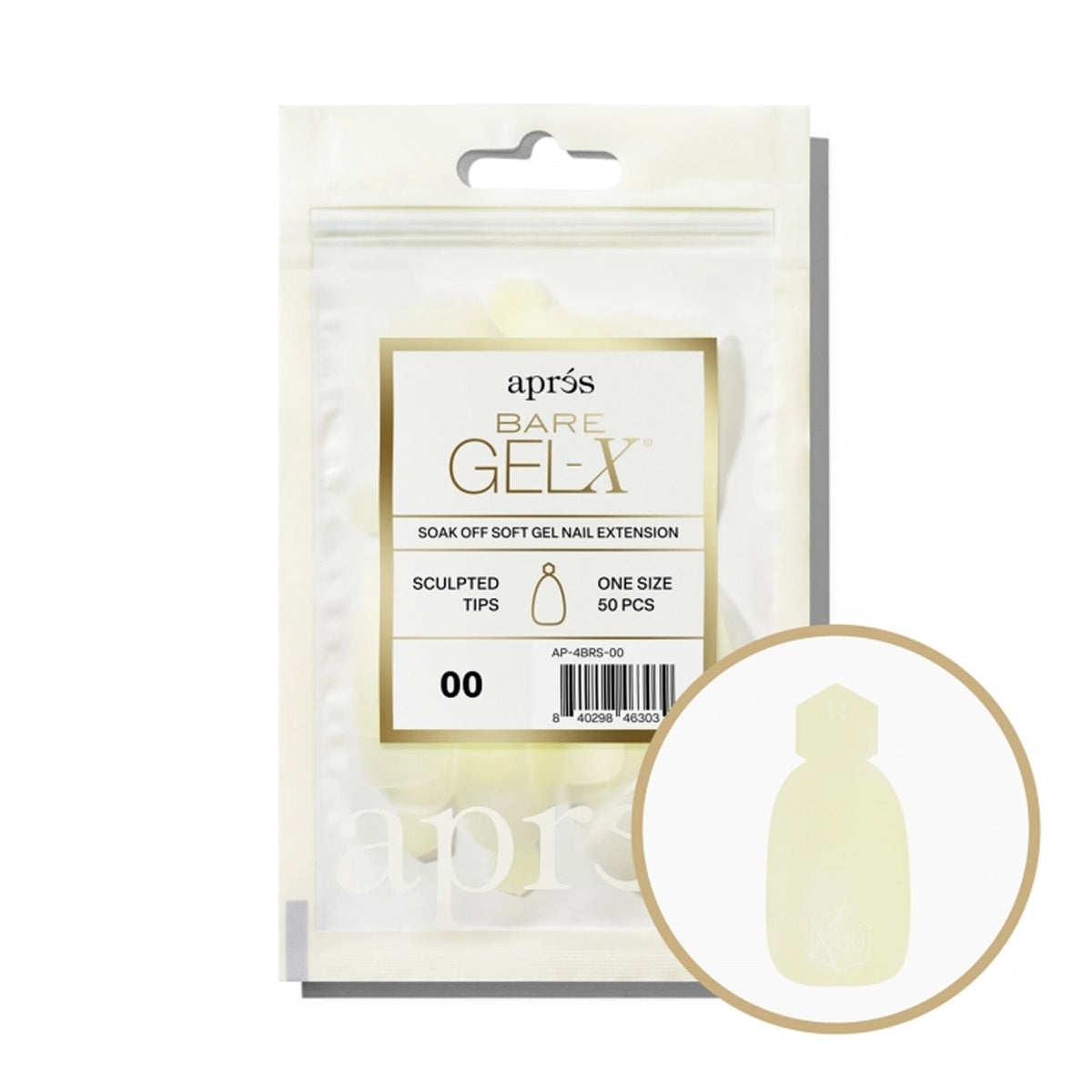Apres Bare Gel-X Sculpted Refill Bag, size 00