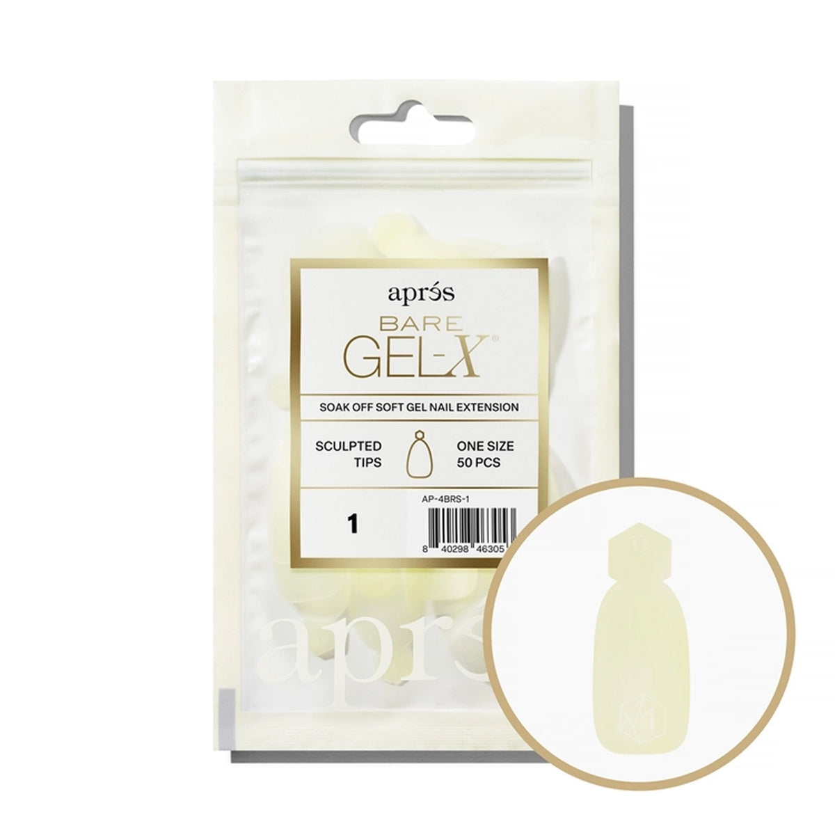 Apres Bare Gel-X Sculpted Refill Bag, size 1