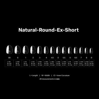 Apres - Gel-X Natural Round Extra Short Box of Tips 2.0, 600pcs
