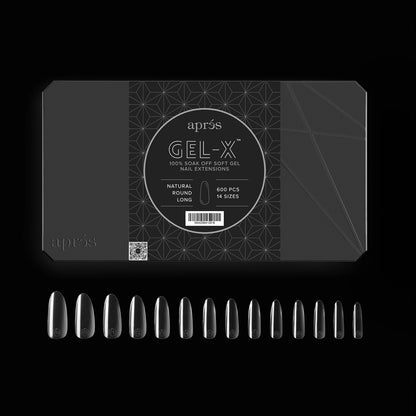 Apres - Gel-X Natural Round Long Box of Tips 2.0, 600pcs
