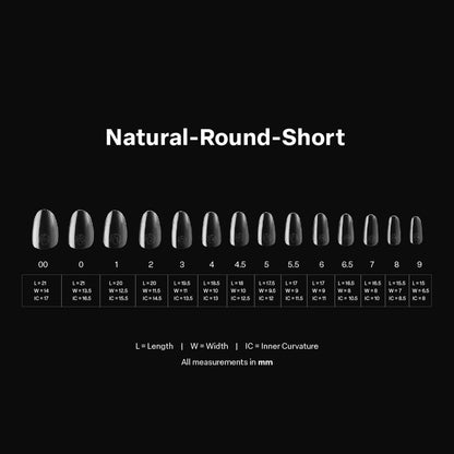 Apres - Gel-X Natural Round Short Box of Tips 2.0, 600pcs
