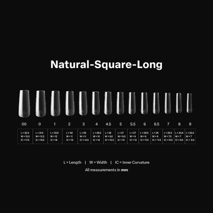 Apres - Gel-X Natural Square Long Box of Tips 2.0, 600pcs