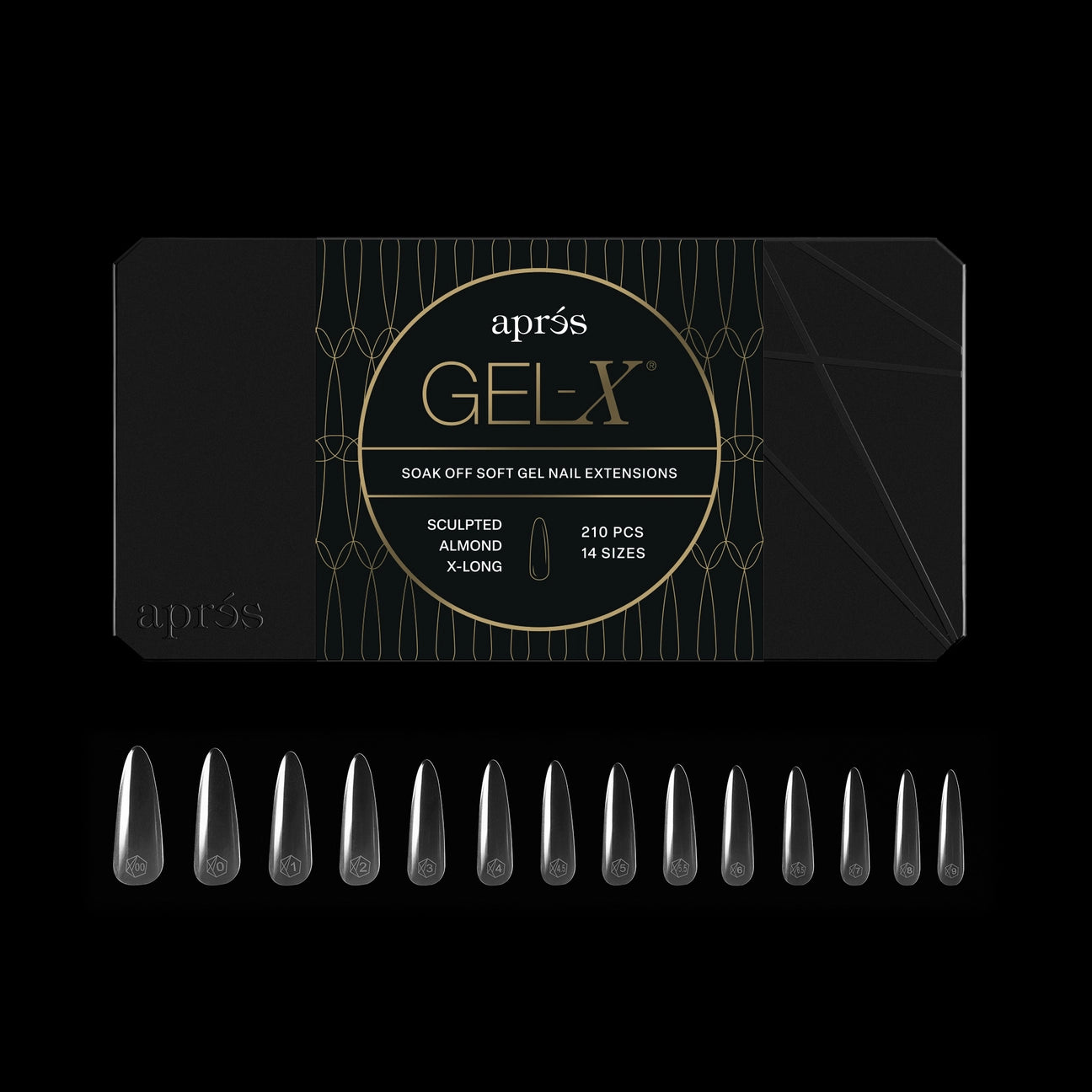 Apres Sculpted Almond Extra Long Gel Tips 14 sizes