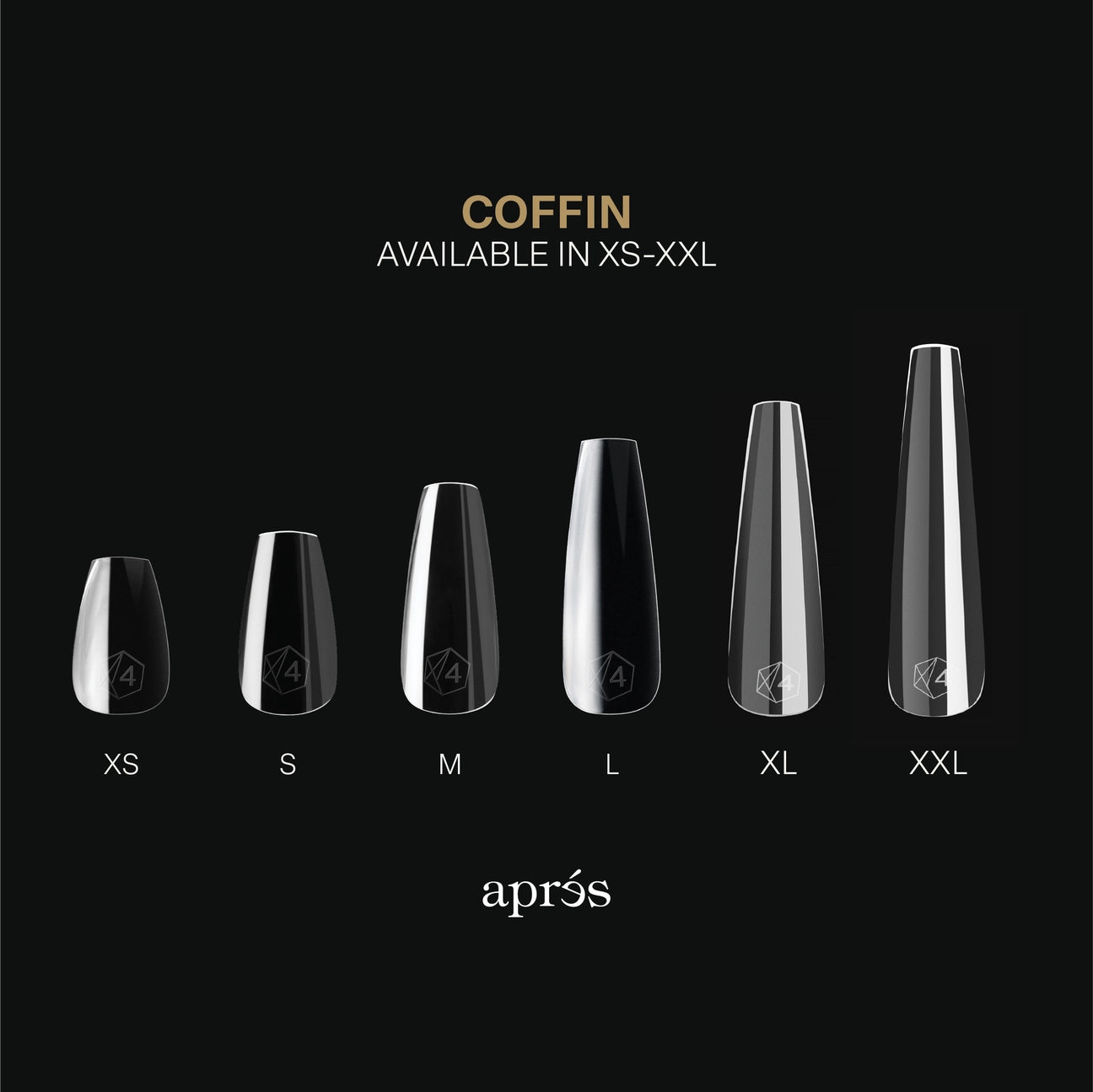 Apres - Gel-X Sculpted Coffin Extra Long Box of Tips, 420pcs