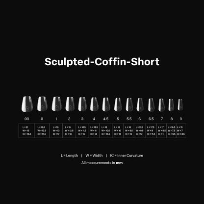 Apres - Gel-X Sculpted Coffin Short Box of Tips 2.0, 600pcs