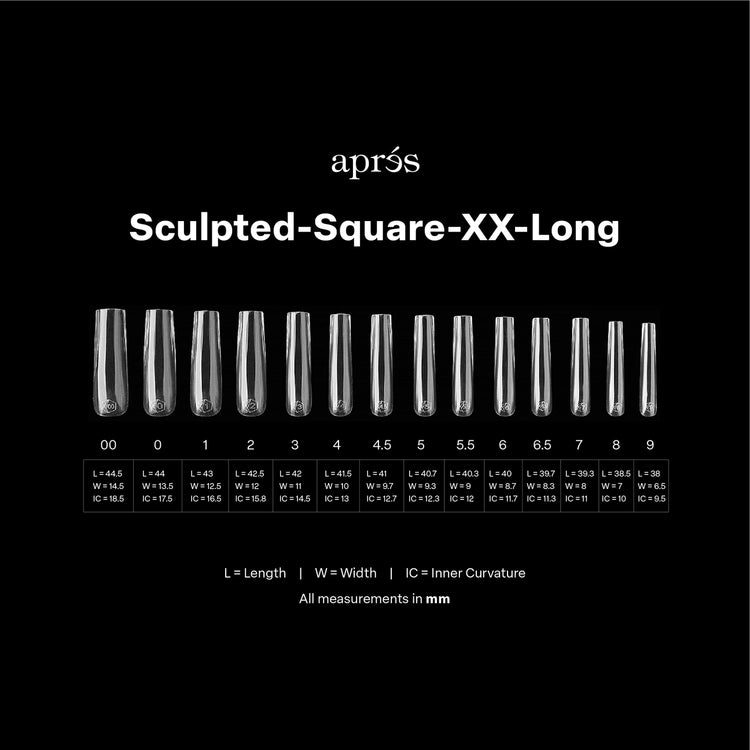 Apres - Gel-X Sculpted Square Extra Extra Long Box of Tips, 420pcs