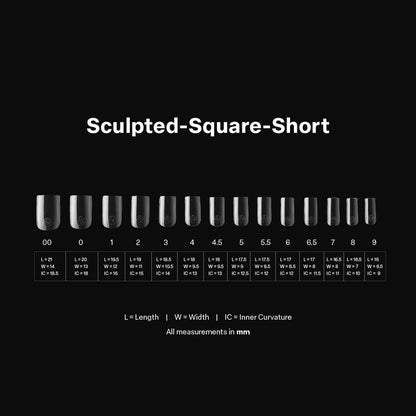 Apres - Gel-X Sculpted Square Short Box of Tips 2.0, 600pcs