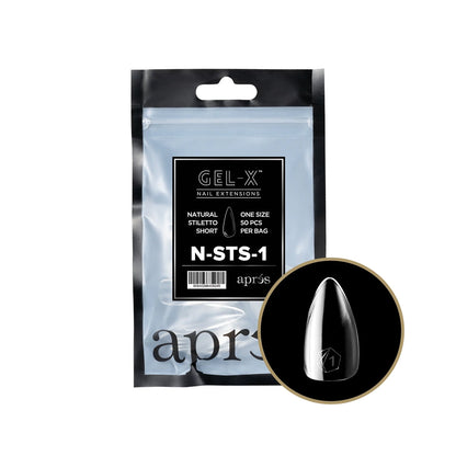 Apres - Gel-X Natural Stiletto Short Tips  – Size 1 (50 pcs)