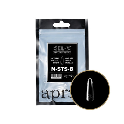 Apres - Gel-X Natural Stiletto Short Tips  – Size 8 (50 pcs)