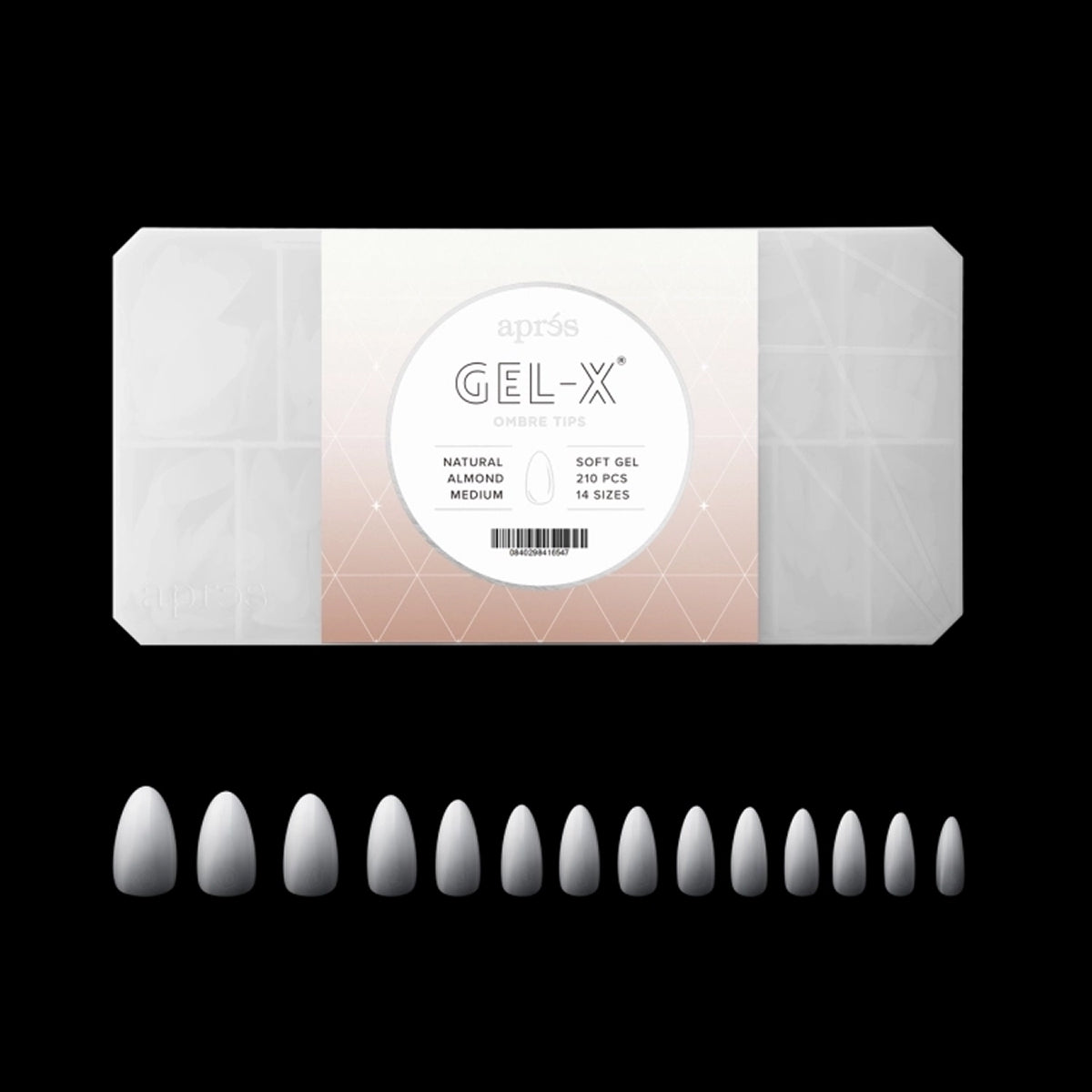 Apres Ombre Gel-X Natural Almond Medium nail tips