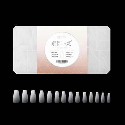 Apres Ombre Coffin Medium full cover nail extension tips